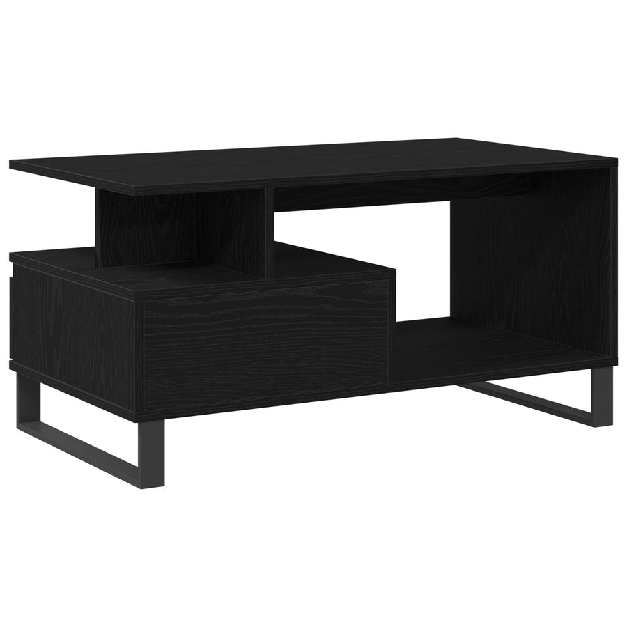 Salontafel 90X49X45 Cm Bewerkt Hout Zwart eiken