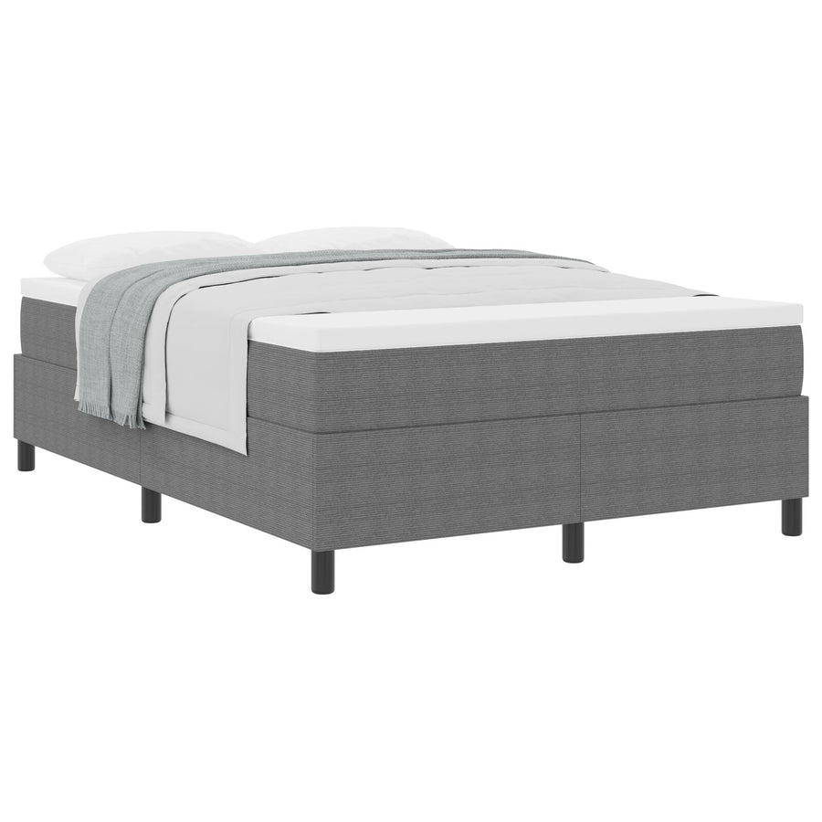 Boxspring Bed Met Matras Lichtgrijs 140X200 Cm Corduroy Stof