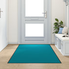 Deurmat 120x300 cm cyaan zwart polyamide PVC