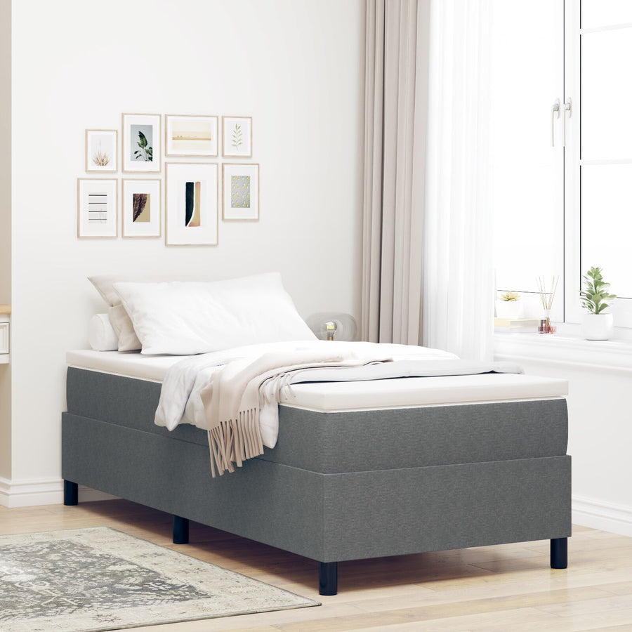 Boxspringbed Met Matras Lichtgrijs 80X200 Cm Corduroy Stof