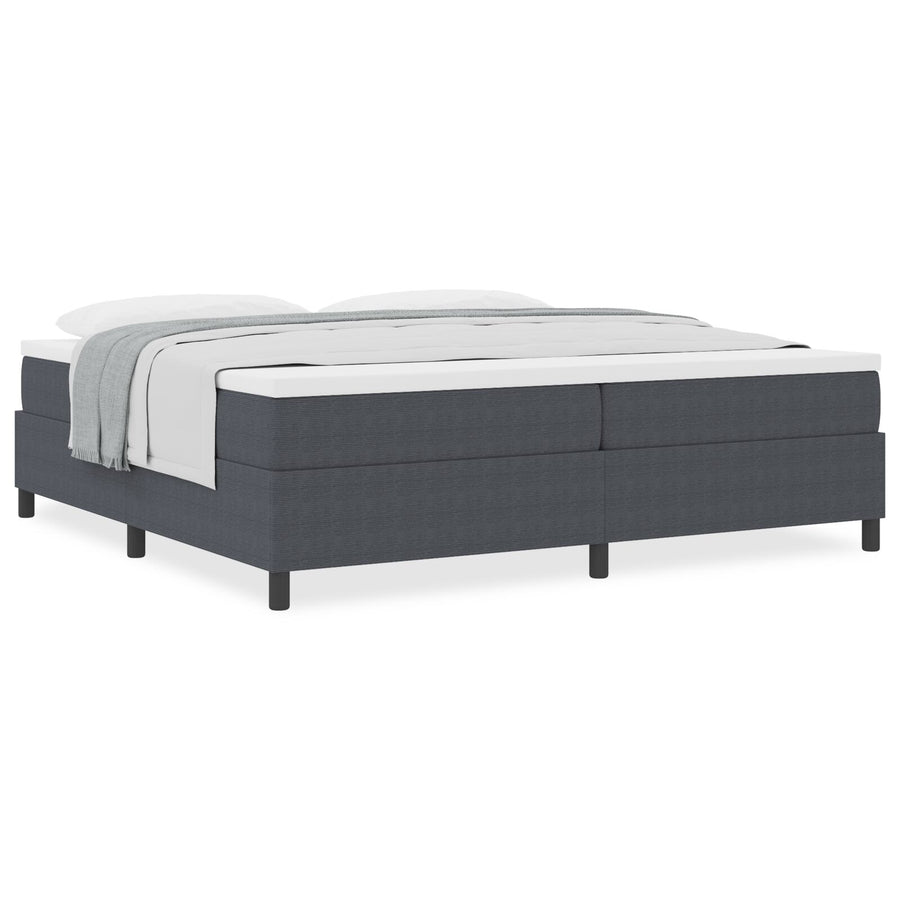 Boxspringbed Met Matras Donkergrijs 200X200 Cm Corduroy Stof