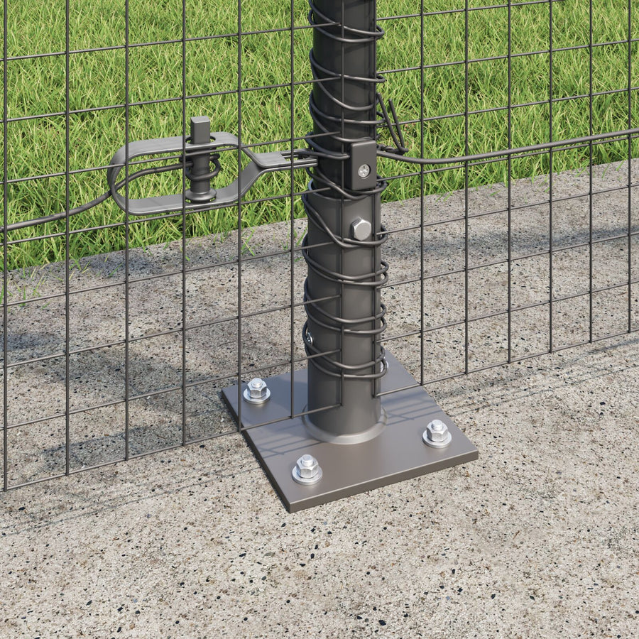 Fence Post Set Set Van 2 Grijs Gegalvaniseerd Staal 10 X 1.5 M Gegalvaniseerd Staal