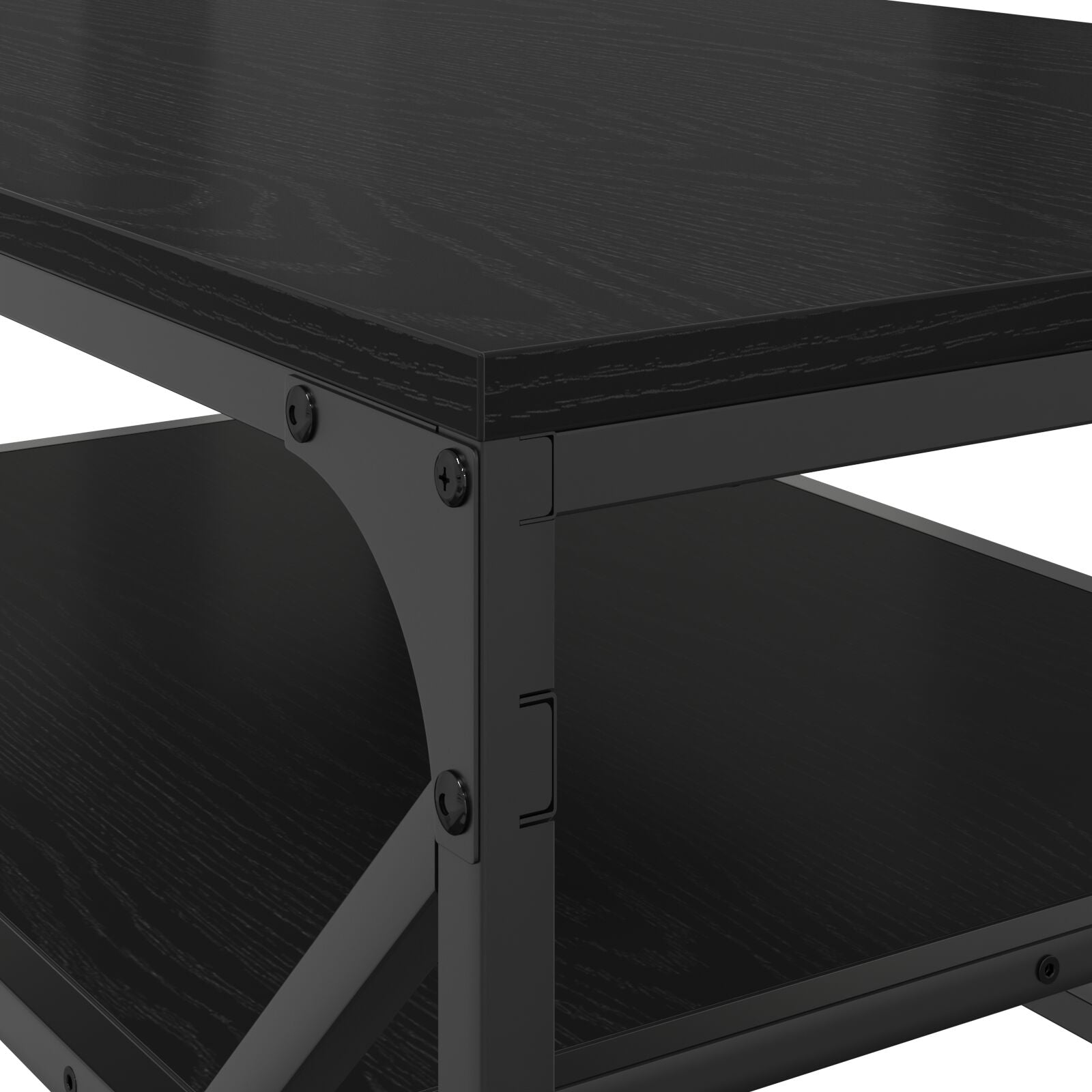 Salontafel Met Plank Geengineerd Hout Zwart eiken 90 x 50 x 40 cm