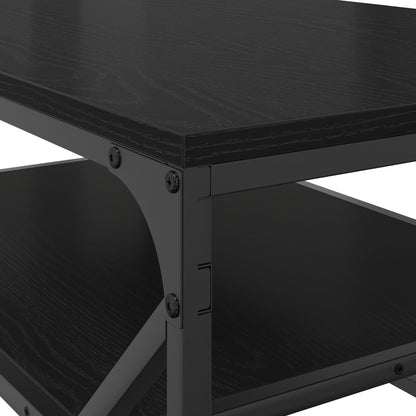 Salontafel Met Plank Geengineerd Hout Zwart eiken 90 x 50 x 40 cm