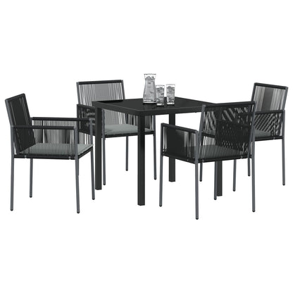 Set Van 3 Zwart Pe Riet, Staal, Polyester Stof Standaard