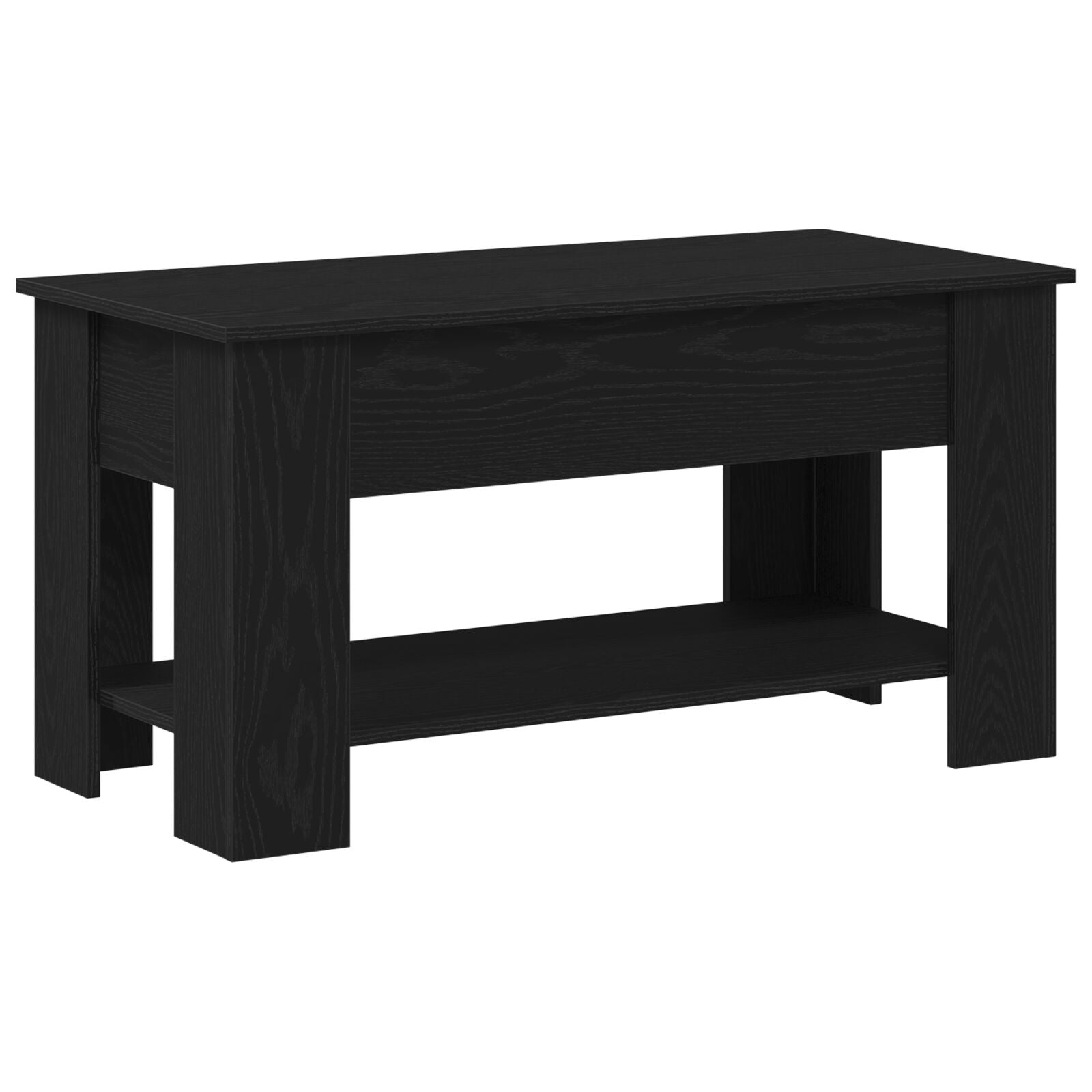 Zwarte Eikenhouten Salontafel - 101X49X52 Cm Gemaakt Van Geënginieerd Hout