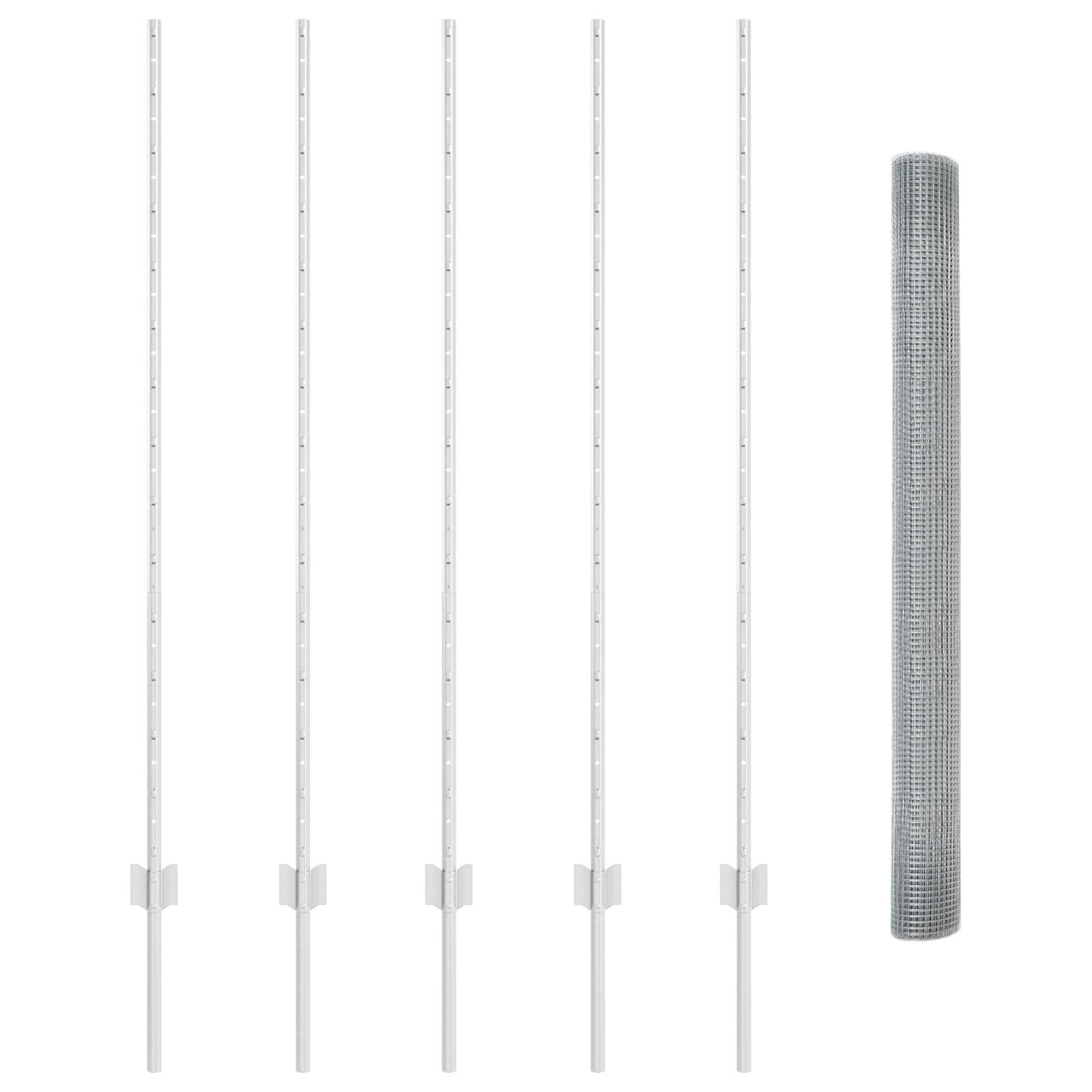 Gelaste Draadhek Met 10 U-Posts Zilver 1.4X10 M Staal