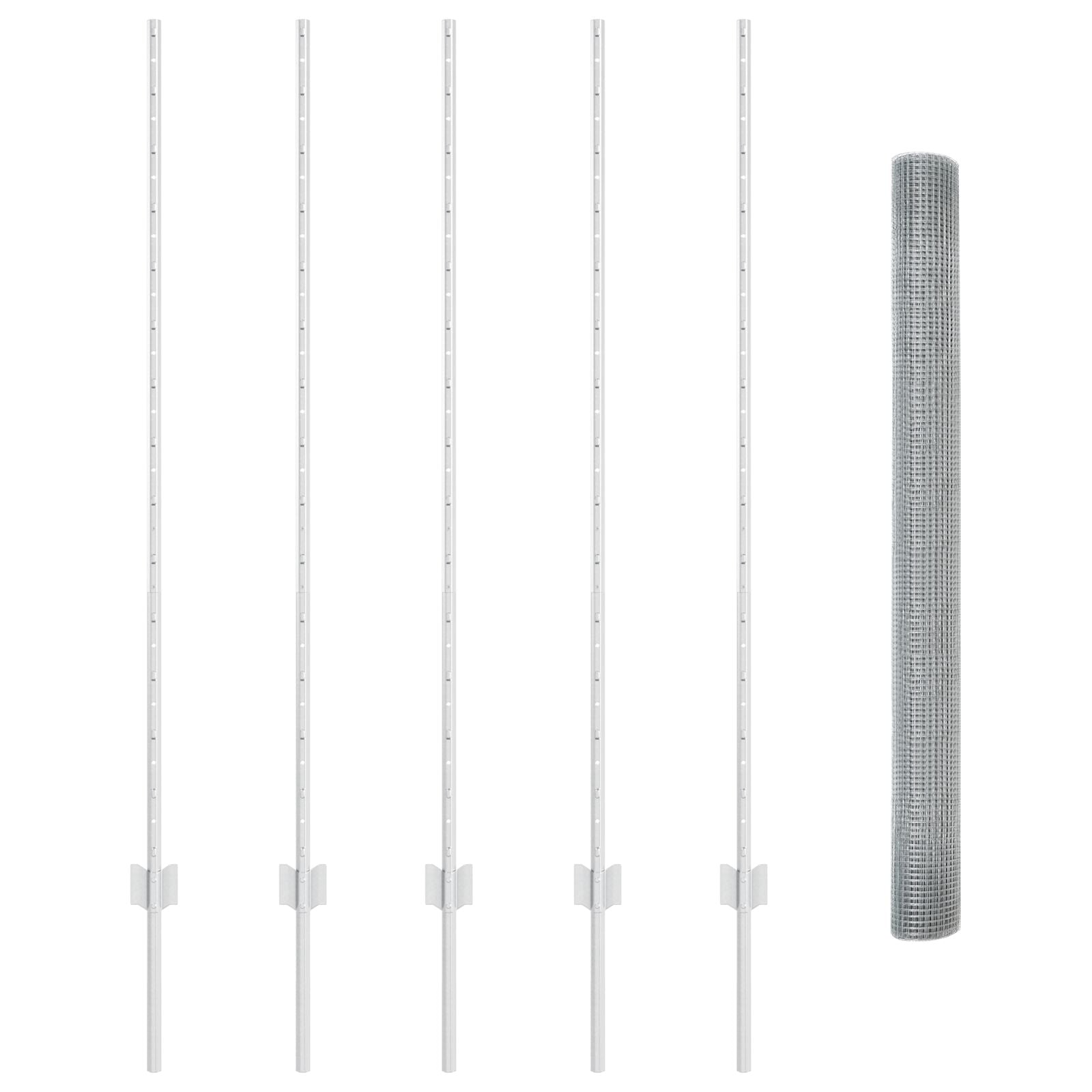 Gelaste Draadhek Met 10 U-Posts Zilver 1.4X10 M Staal