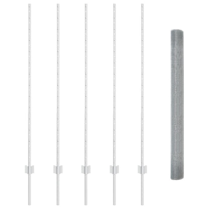 Gelaste Draadhek Met 10 U-Posts Zilver 1.4X10 M Staal