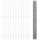 Hek 1,4x50 m zilver met 5 palen