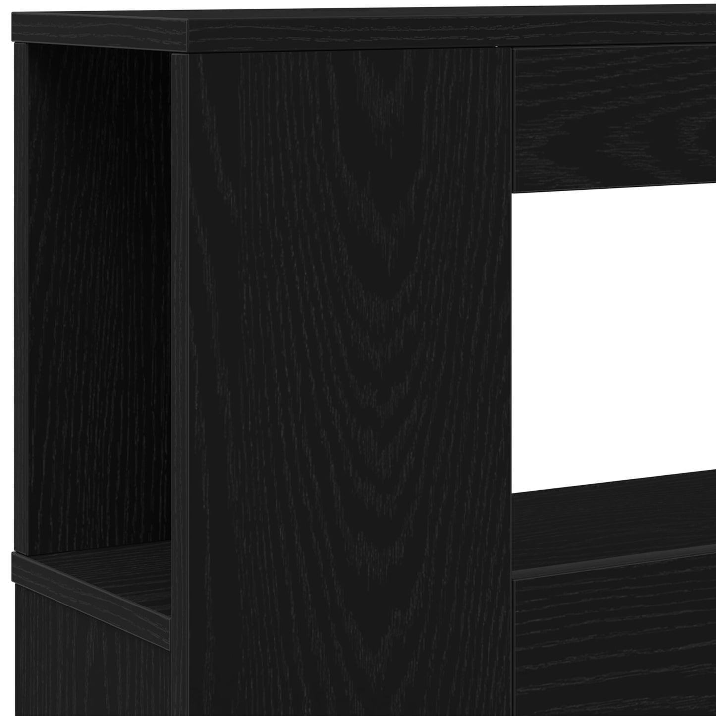 Led Hoofdbord Zwart Eiken 160X18,5X45 Cm Bewerkt Hout