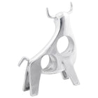 Stier sculptuur aluminium 22x9.5x34 cm zilver