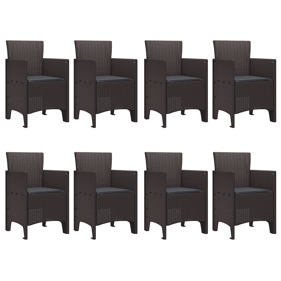 9 Delige Tuinset Met Kussens Bruin Poly Rattan