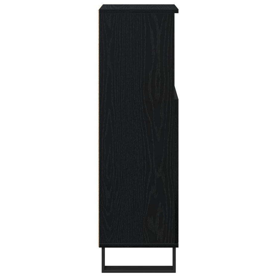Badkamerkast 30X30X100 Cm Gelaagd Hout Zwart eiken