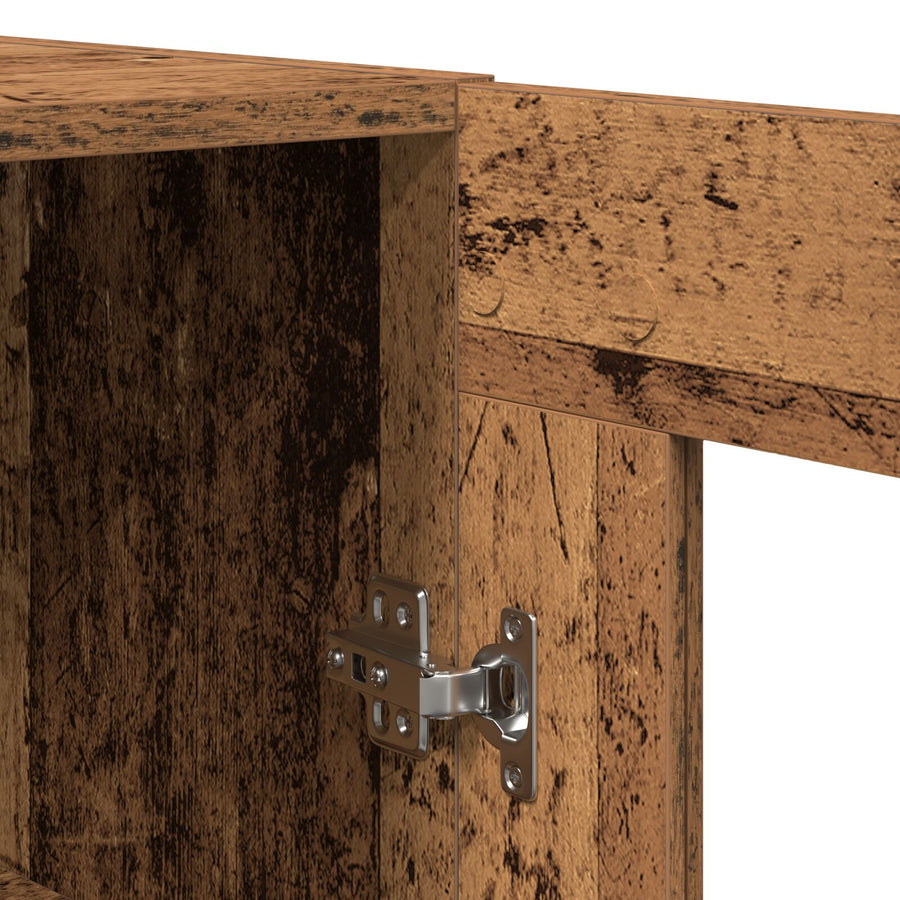 Hoogkast Oud Hout 69,5X34X180 Cm Kunststof Hout
