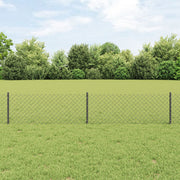 Fence with Post Grey 0.4 x 10 m Steel and PVC