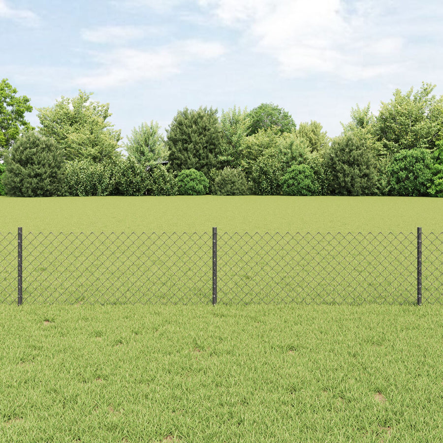 Kettinglink Hek Met 10 U-Palen Grijs 0.4X10 M Staal