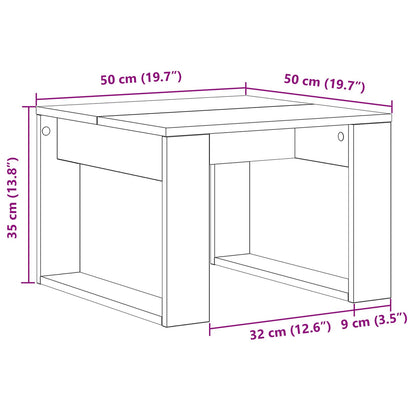 Zijtafel - , Gemaakt Van Engineered Wood 50 x 50 x 35 cm Zwarte eiken
