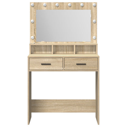 Kaptafel Met Led-Verlichting In 79 x 41 x 135 cm Sonoma eiken