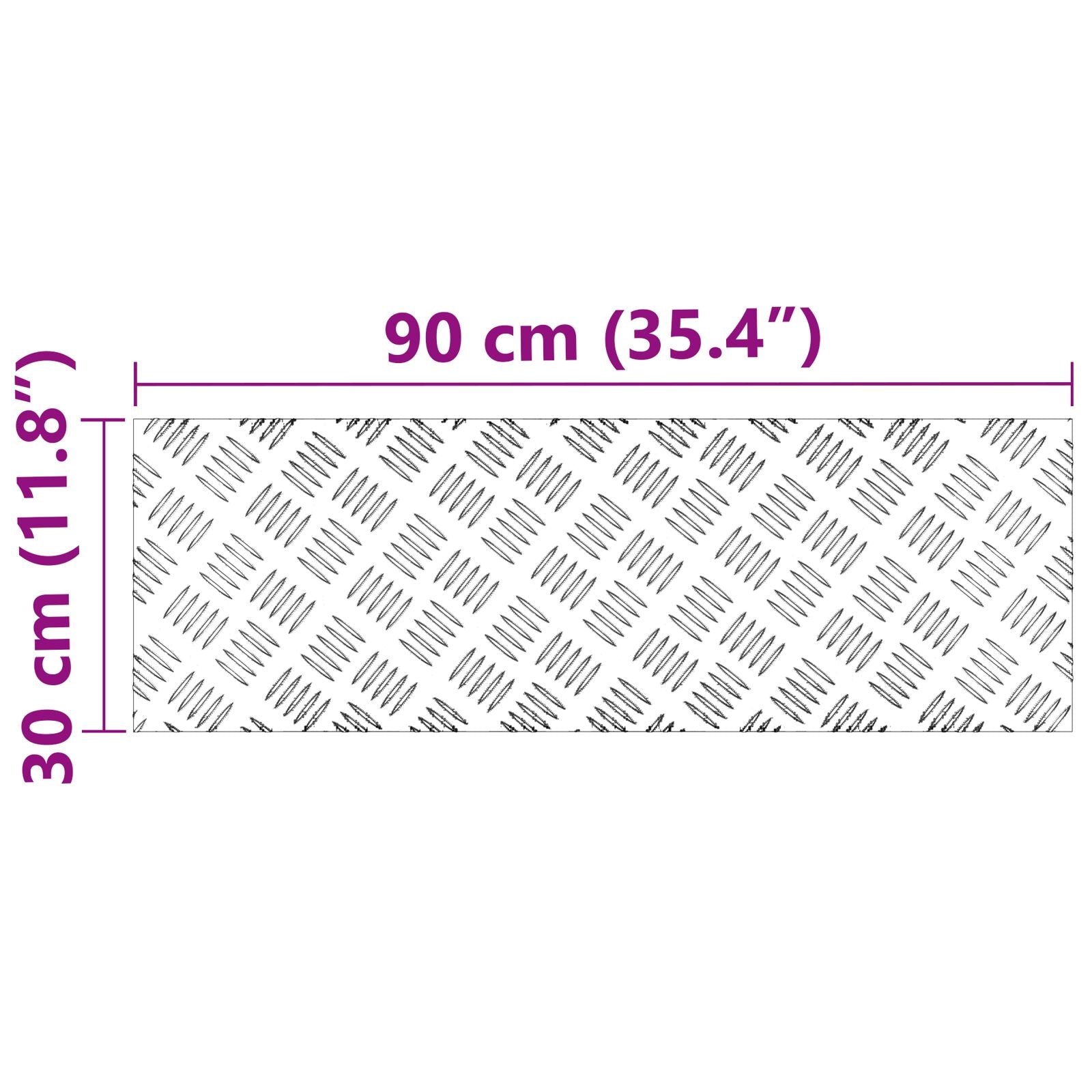 Aluminium Antislipplaat 4 Stuks 90X30 Cm 90 x 30 x 0.3 cm Rechthoekig