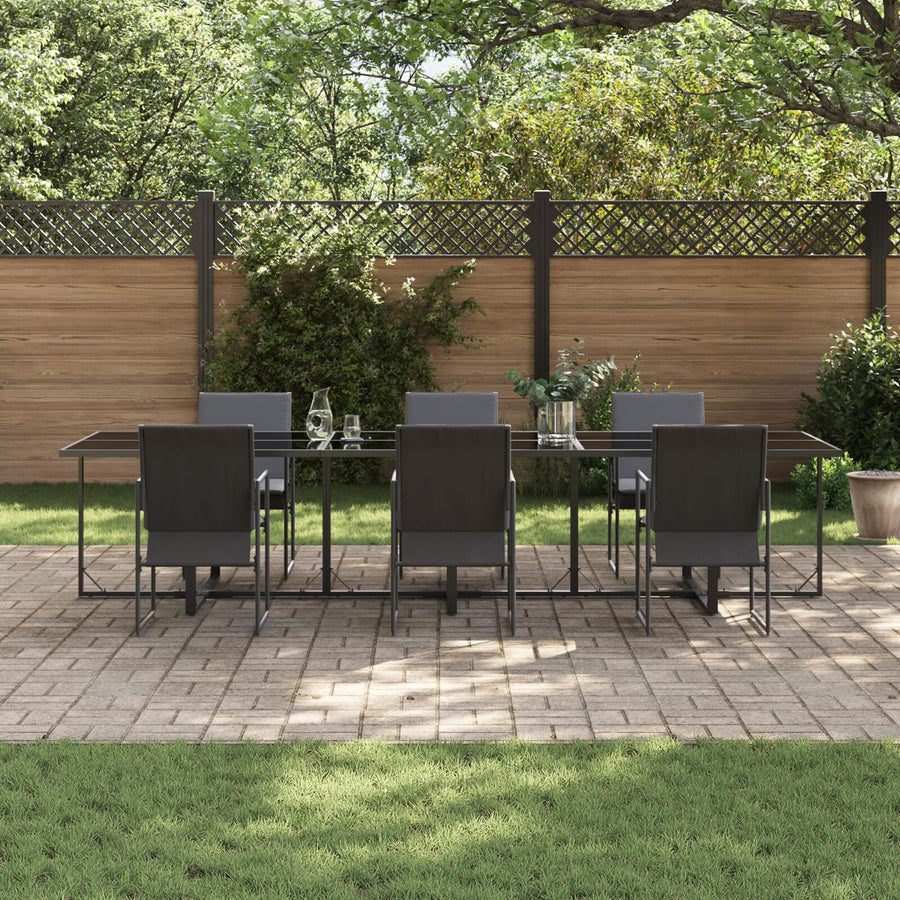 9-Delig Tuin Eetset Met Kussens Van Staal En Textilene
