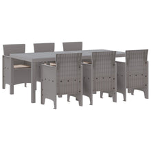 7-Delige Tuin Eettafel Set Met Kussens Licht Grijze Poly Rattan