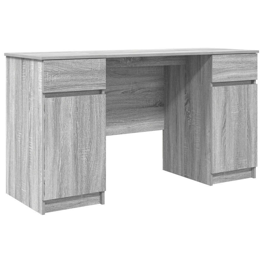 Bureau Grijs Sonoma 140X49X76 Cm Bewerkt Hout