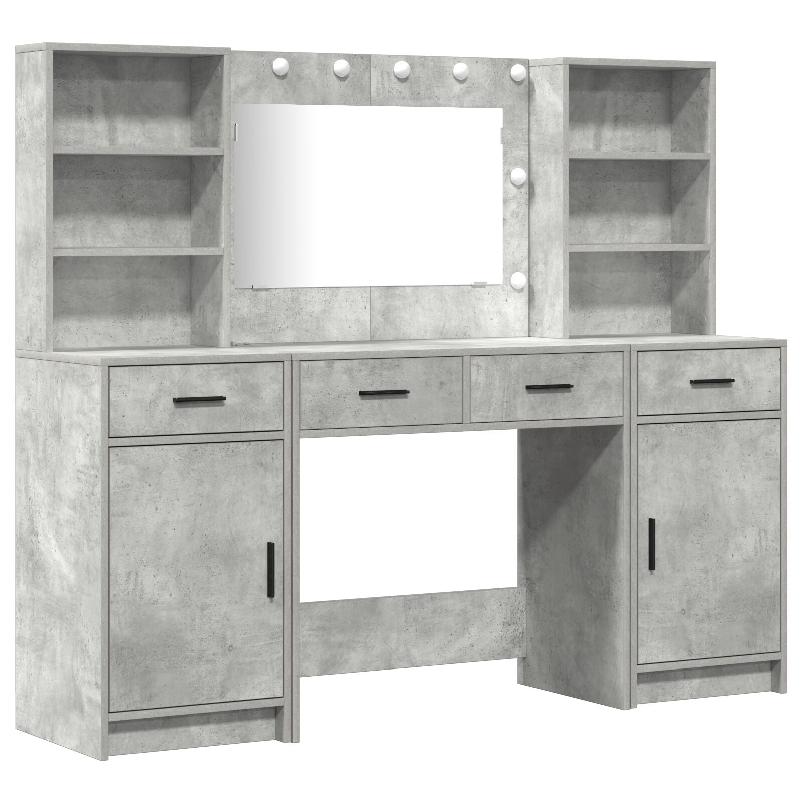 3-Delige Kaptafel Set Betonnen Grijs Gengineerd Hout