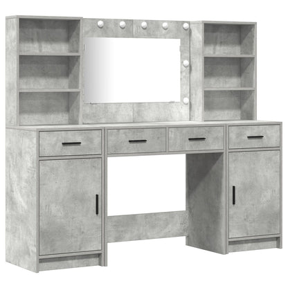 3-Delige Kaptafel Set Betonnen Grijs Gengineerd Hout