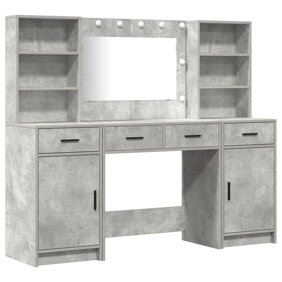 3-Delige Kaptafel Set Betonnen Grijs Gengineerd Hout