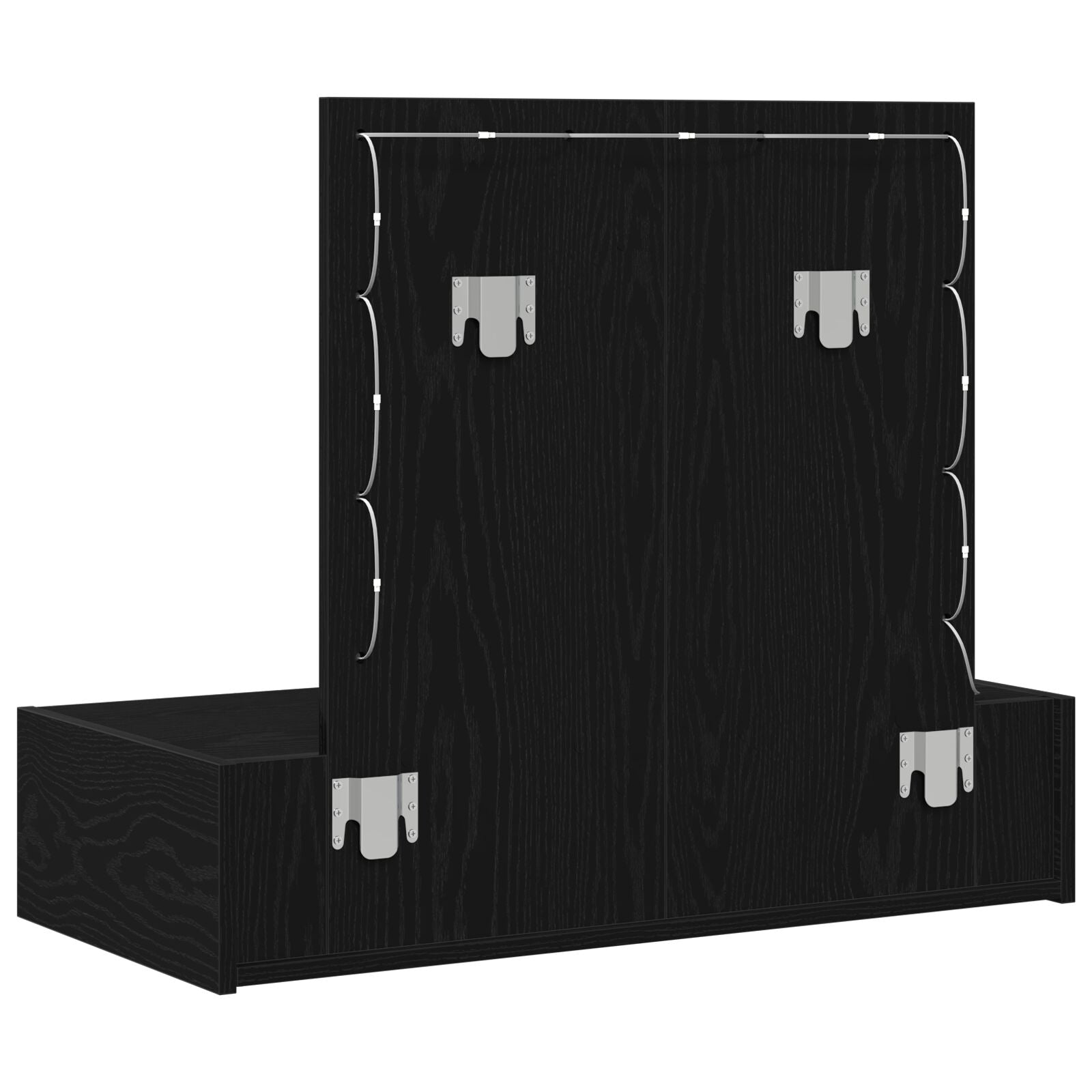 Wandmontage Kaptafel -Verlichting In 83 x 40 x 70 cm Zwart eiken met LED