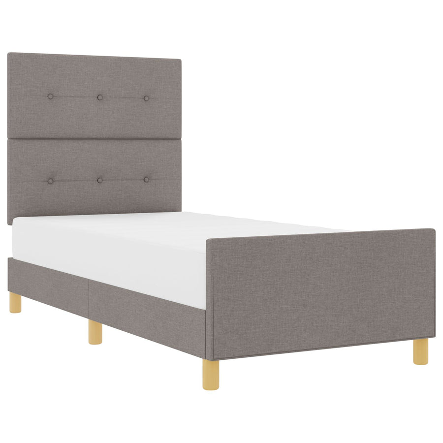 Bed Frame In Taupe, 90X190 Cm, Stof Crème