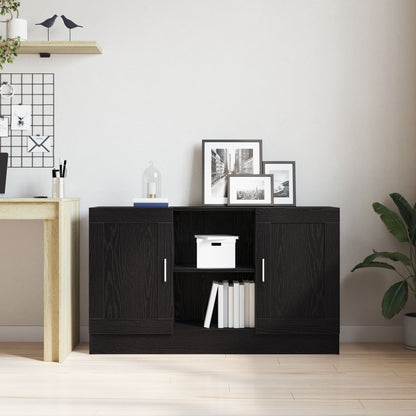 Zwart Eiken Sideboard 120X30,5X70 Cm Van Geengineerd Hout