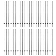 Fence post 44 pcs Grey 200 cm Steel