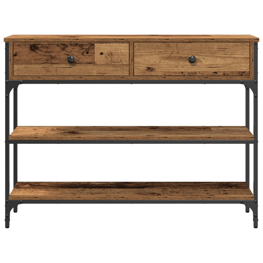 Console Tafel Oud Hout 100X25X75 Cm Engineerend Hout En Staal