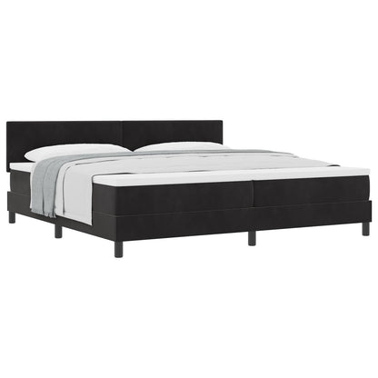 Boxspringbed Met Matras Zwart 200X200 Cm Fluweel Blauw