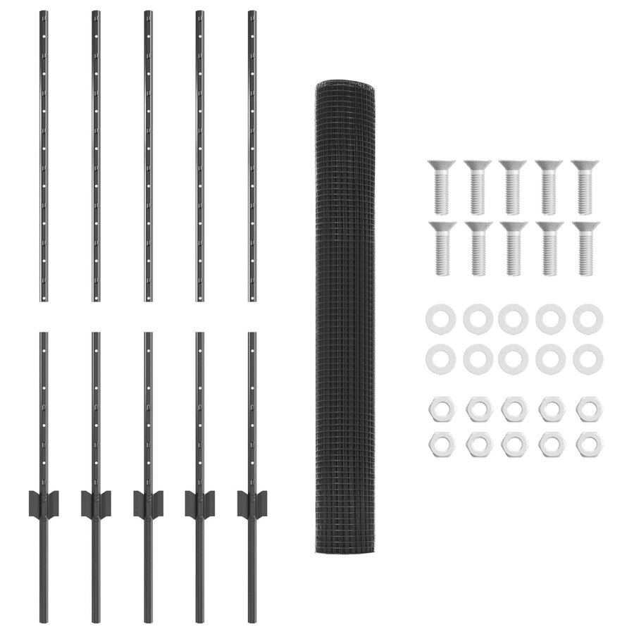 Kipgaasomheining Set Set Van 2 Grijs Metaal 10 X 1 M Duurzaam