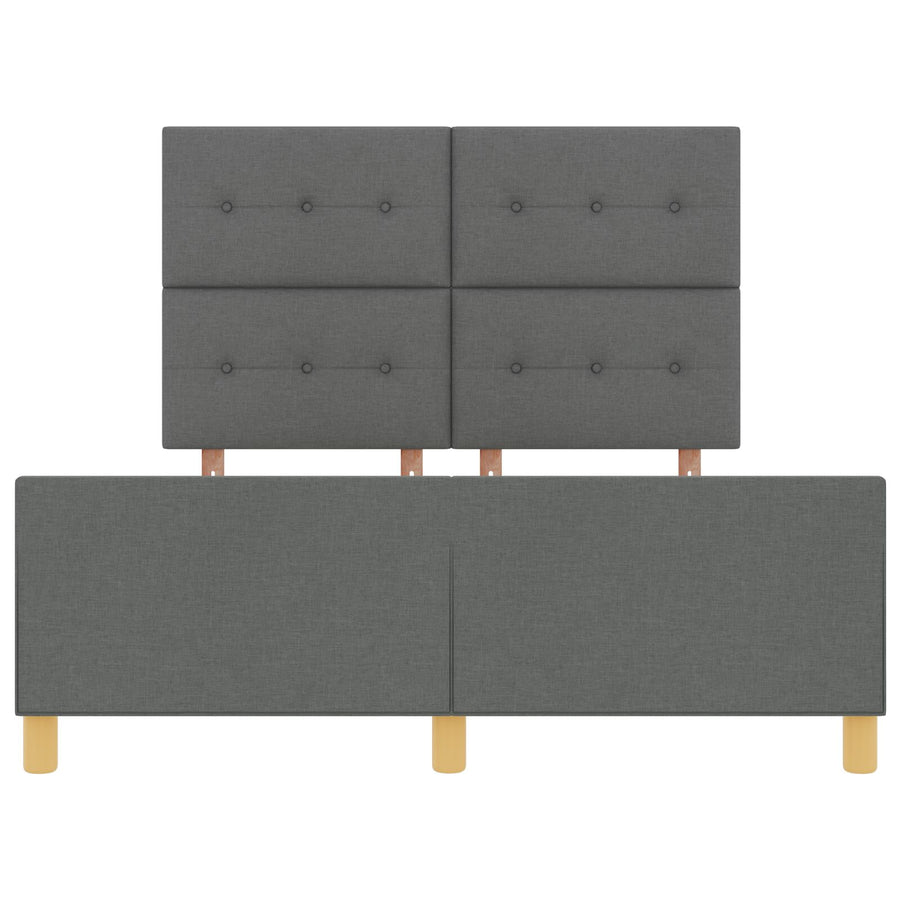 Bedframe Donkergrijs 160X200 Cm Stof Crème