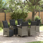 Tuinset poly rattan grijs 7-delig