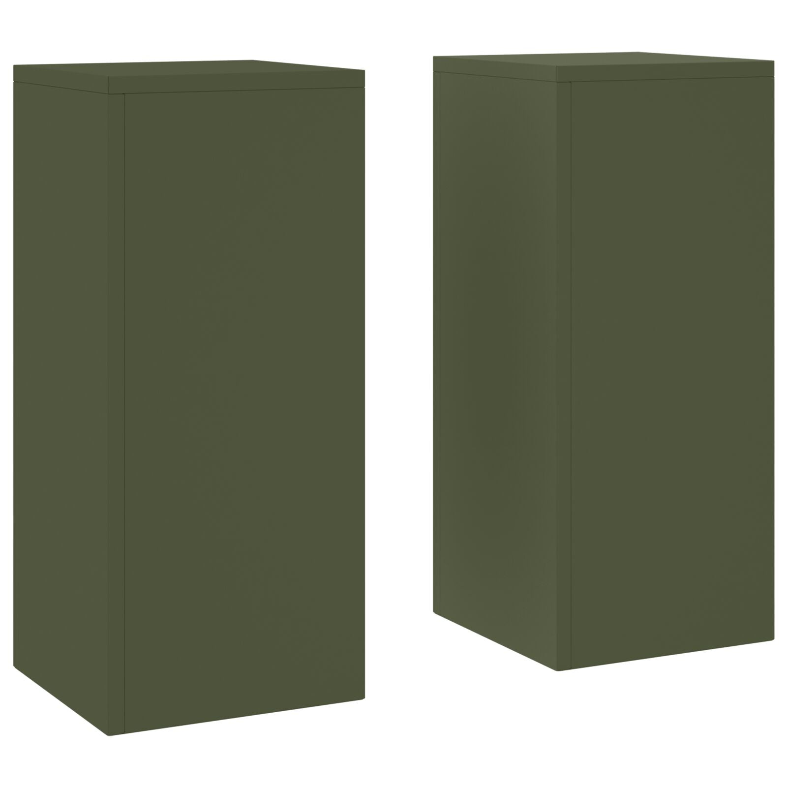 Buiten Plantenstandaarden Pillar 2 Stuks 24X24X55 Cm Staal Olijfgroen 2x (55 cm)