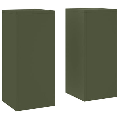 Buiten Plantenstandaarden Pillar 2 Stuks 24X24X55 Cm Staal Olijfgroen 2x (55 cm)