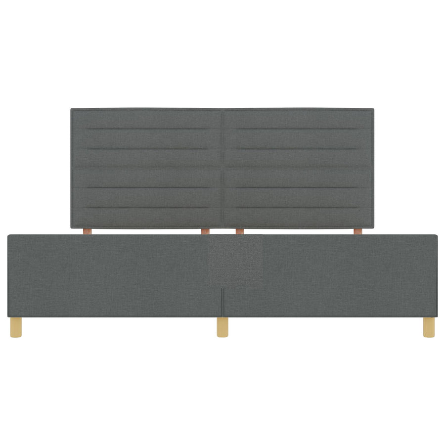Donkergrijze Stof Bedframe 200X200 Cm Crème