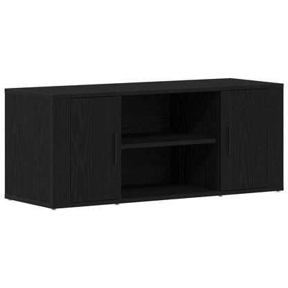 Tv-Kast 100X35X40 Cm Bewerkt Hout Zwart eiken