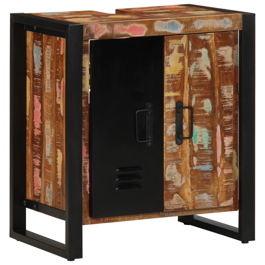 Badkamer Kast Meerkleurig 55X35X60 Cm Massief Hout Gerecycled Massief gerecycled hout