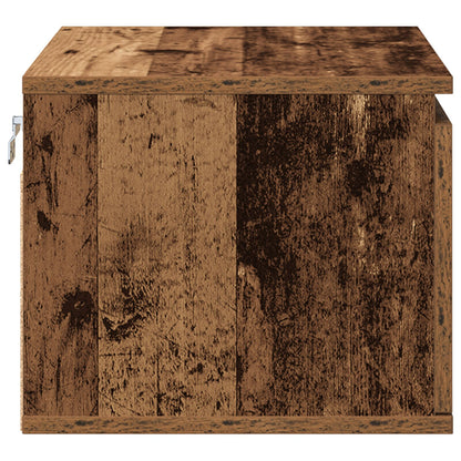 Nachtkastjes Met Led-Verlichting 2 Stuks Wandmontage Oud hout