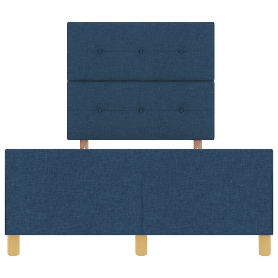Bed Frame Blauw 120X200 Cm Stof Crème