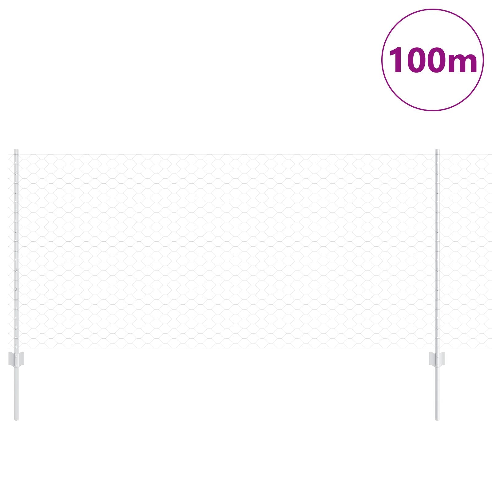 Hekpalen 22 Stuks U-Channel 100 Cm Gegalvaniseerd Staal,  Zeshoekig Hek 1X100 M Gegalvaniseerd Staal