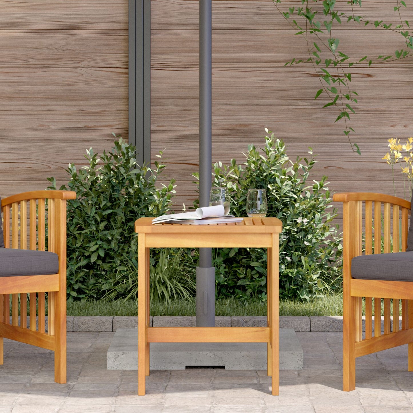 Tuin Bijzettafel Bruin 45X45X50 Cm Massief Acaciahout