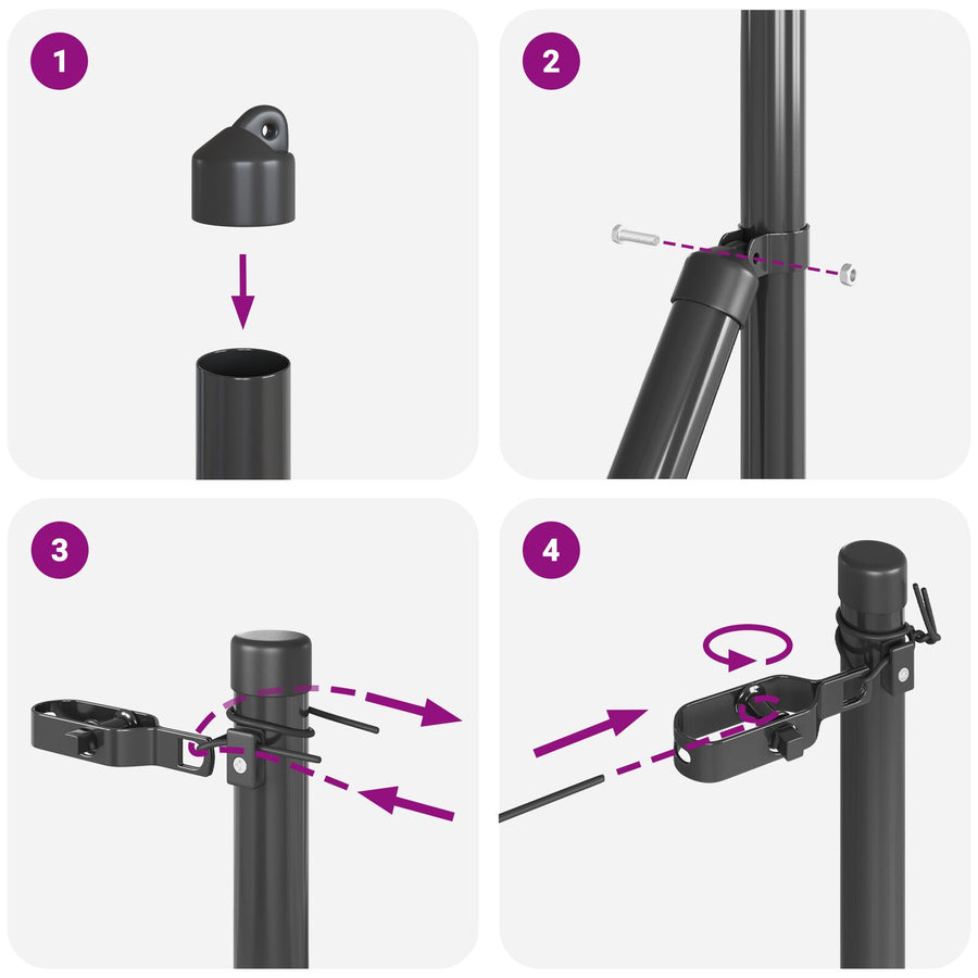 Hekpalen 26 Stuks Ø32 Mm Gegalvaniseerd Staal Grijs 210 cm 26x paal