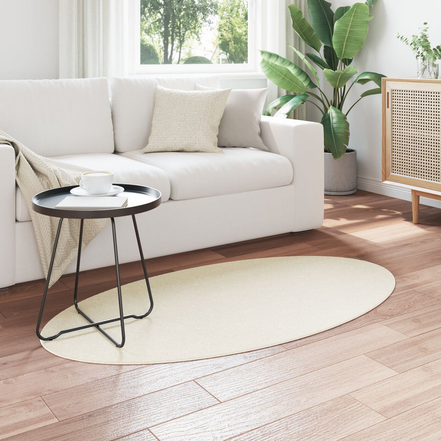Vloerkleden Polyester Ovaal Vloerkleed Ovaal Crème 80 x 150 cm